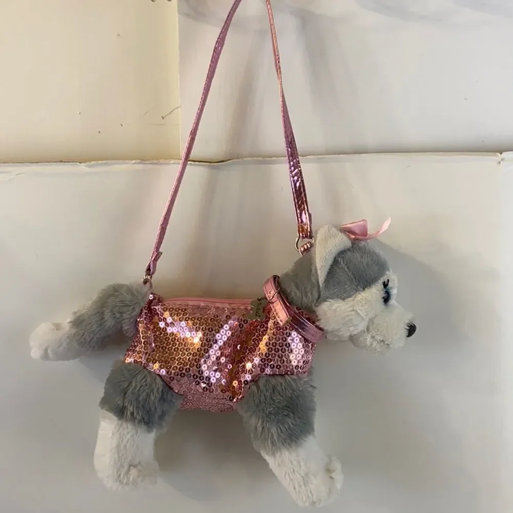 Poochie and co doggie dog bling Husky‎ zipper purse